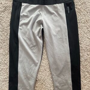 Reebok Black and Gray Capri Leggings